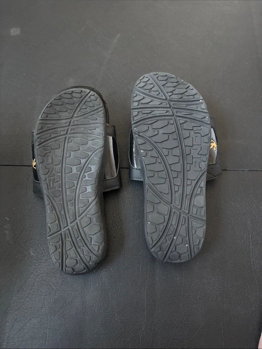 And1 Black and Gold Slide Sandals